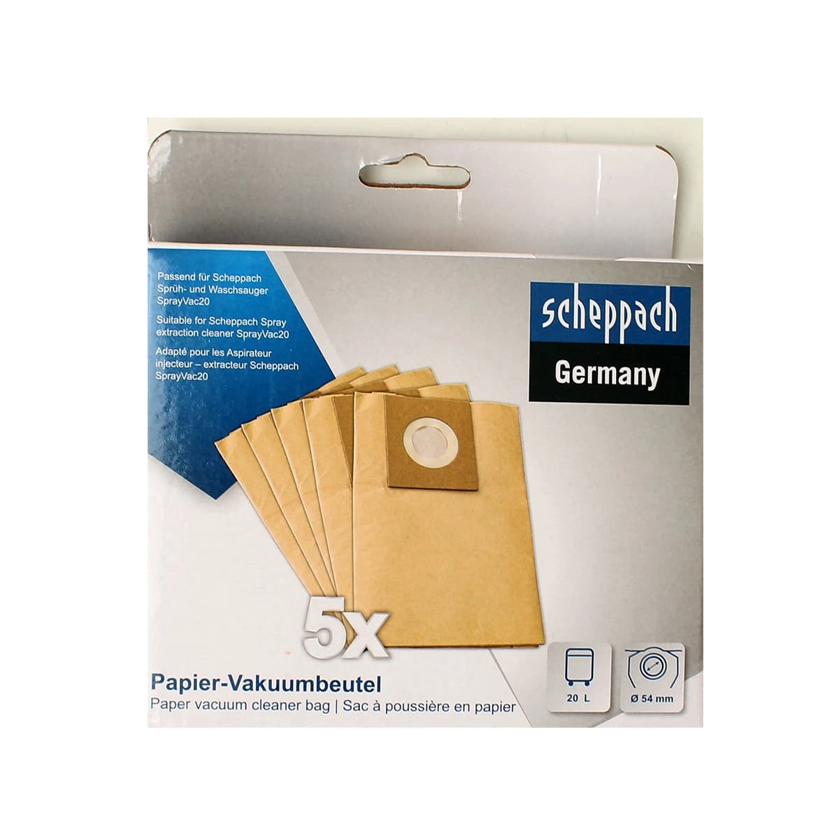 Scheppach papirna filter vrećica za SPRAYVAC 20 (5 kom)