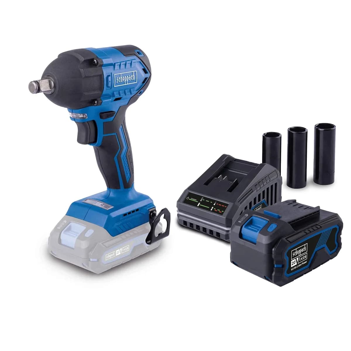 Scheppach SET aku udarni odvijač 370Nm 1/2” Brushless IXES BC-IW350-XSS4