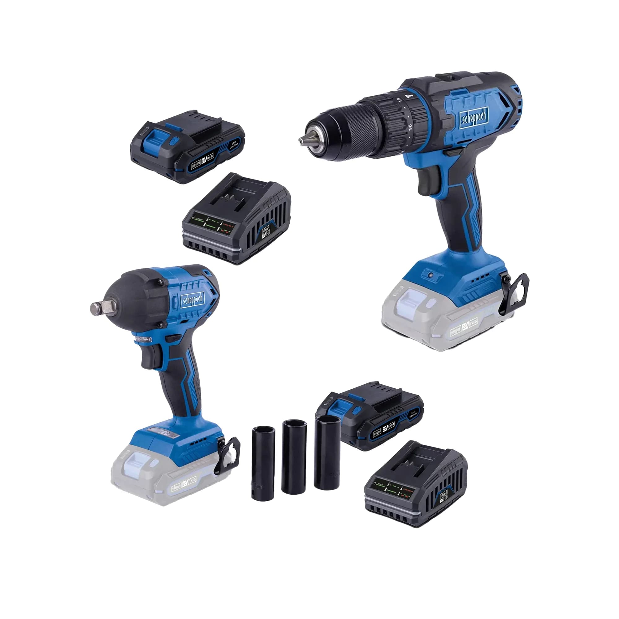 Scheppach aku set udarni odvijač i aku udarna bušilica Brushless IXES 5