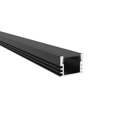Aluminijski profil Green Tech 16x12x2000 mm, nadgradni, crni, pokrov crni