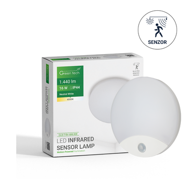LED plafonjera sa senzorom Green Tech 16W, 4000K, promjer 25cm