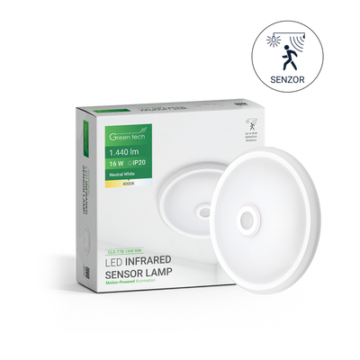 LED plafonjera sa senzorom Green Tech 16W, 4000K, promjer 29cm
