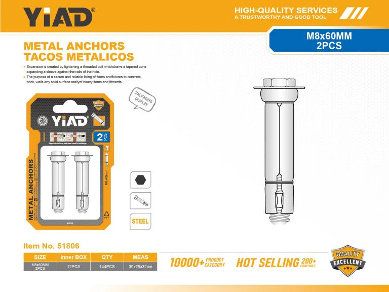 VIJAK ANKER M8X60MM 2/1 51806